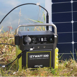 STATION D'ÉNERGIE PORTATIVE IZYWATT 500 ET 2 PANNEAUX SOLAIRE SEMI-RIGIDE 50W