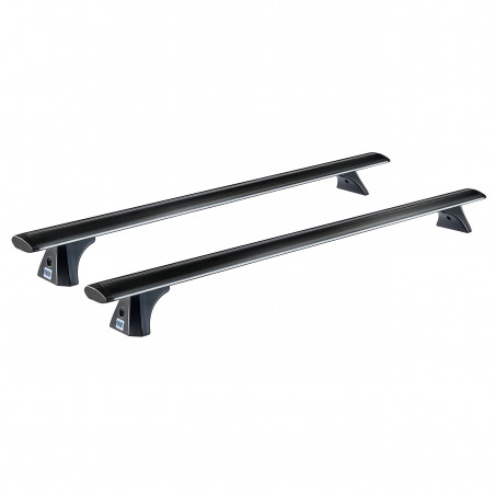 2 Barres de toit aluminium noir Série PA 80x29,5 mm - Dokker avec rails (2013 - )