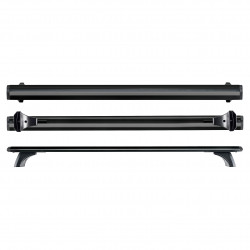 2 Barres de toit aluminium noir Série PA 80x29,5 mm - Dokker avec rails (2013 - )